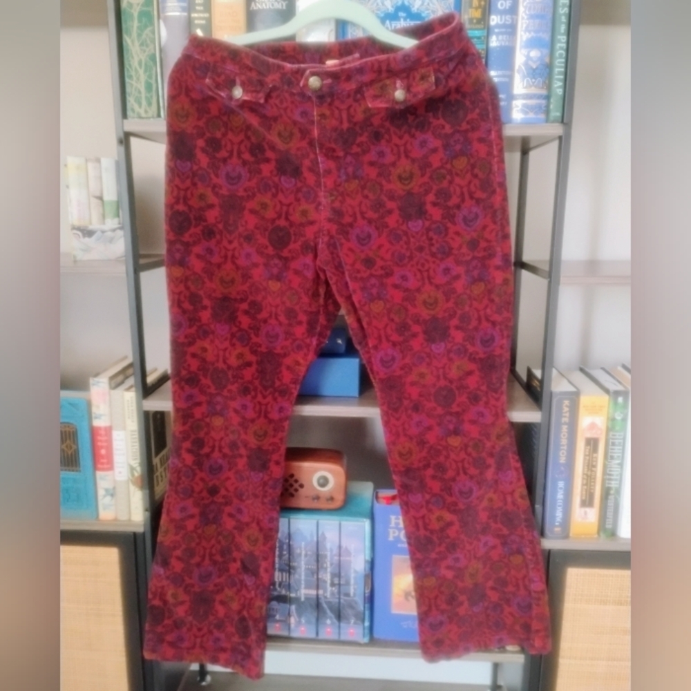 Burgundy Wine Corduroy Free People Retro Cropped Pants